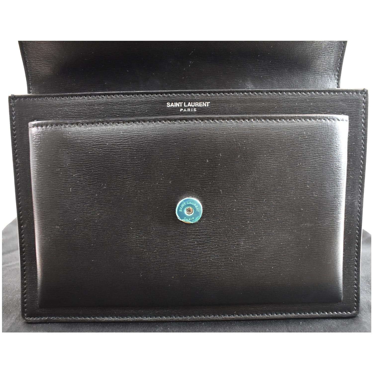 YVES SAINT LAURENT Monogram Sunset Medium Leather Shoulder Bag Black