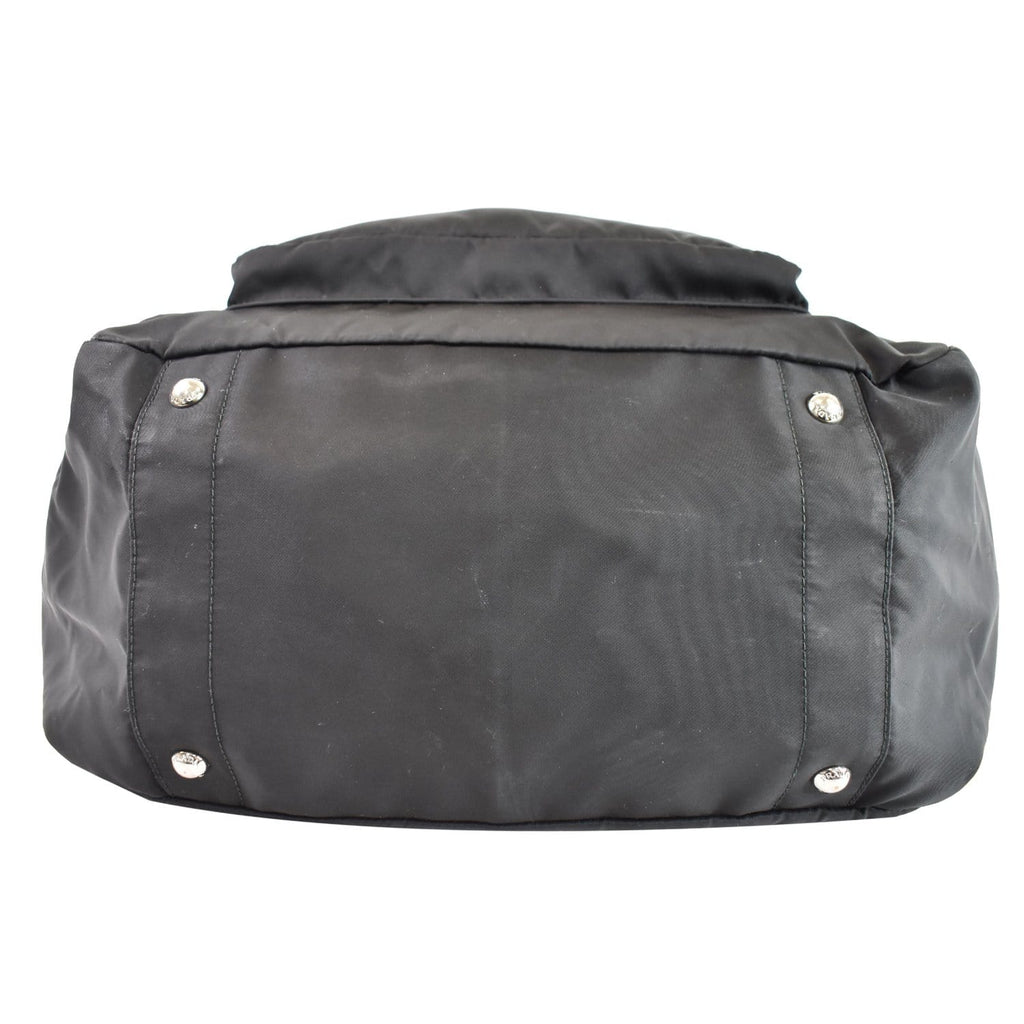 PRADA Vela Nylon Baby Shoulder Bag Black