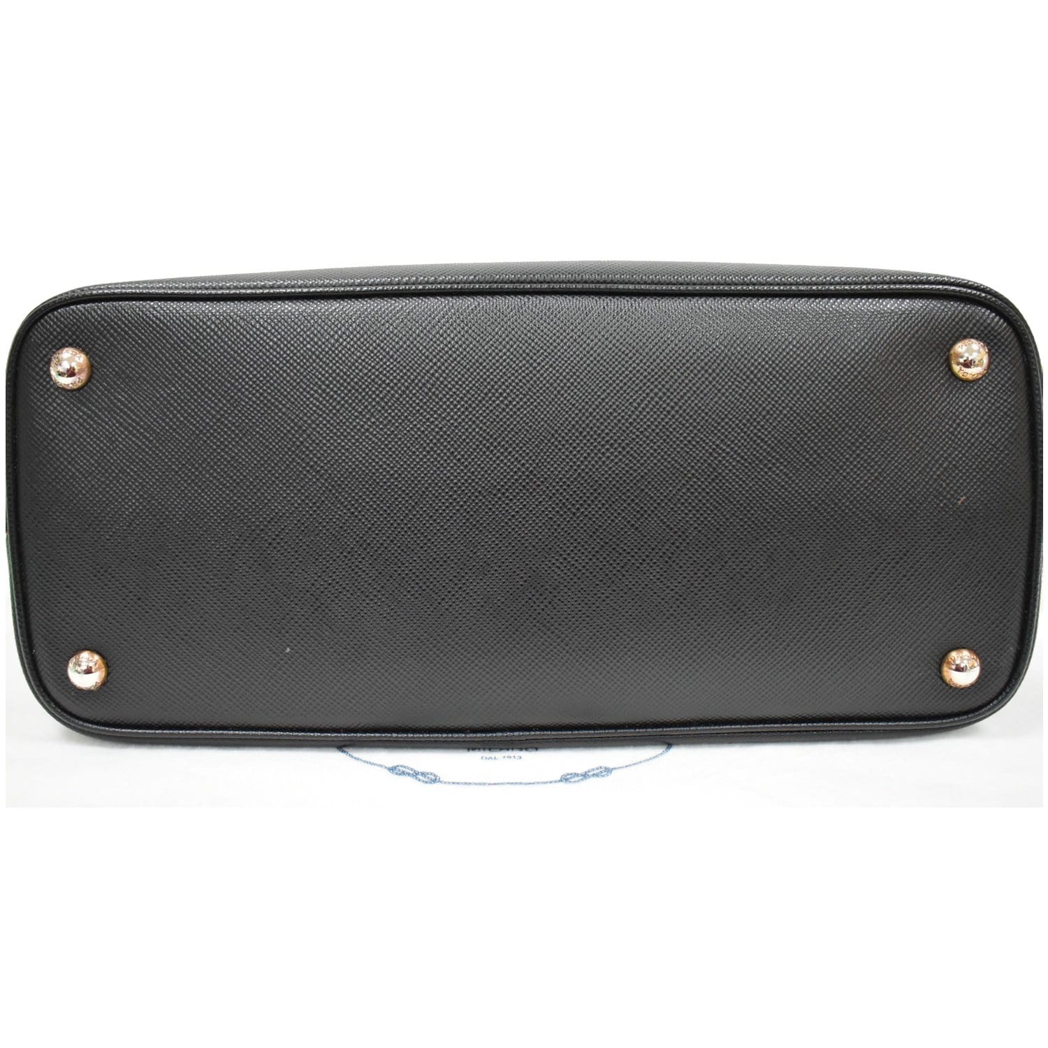 PRADA Double Handle Saffiano Cuir Leather Tote Shoulder Bag Black