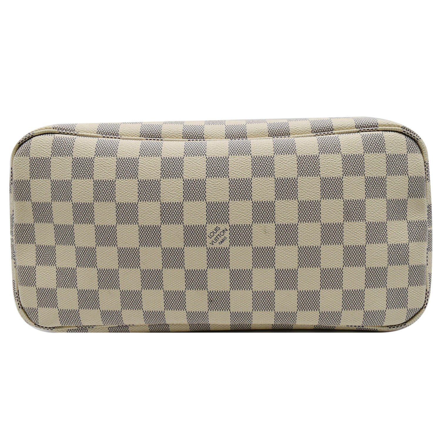 LOUIS VUITTON Neverfull MM Damier Azur Tote Shoulder Bag White
