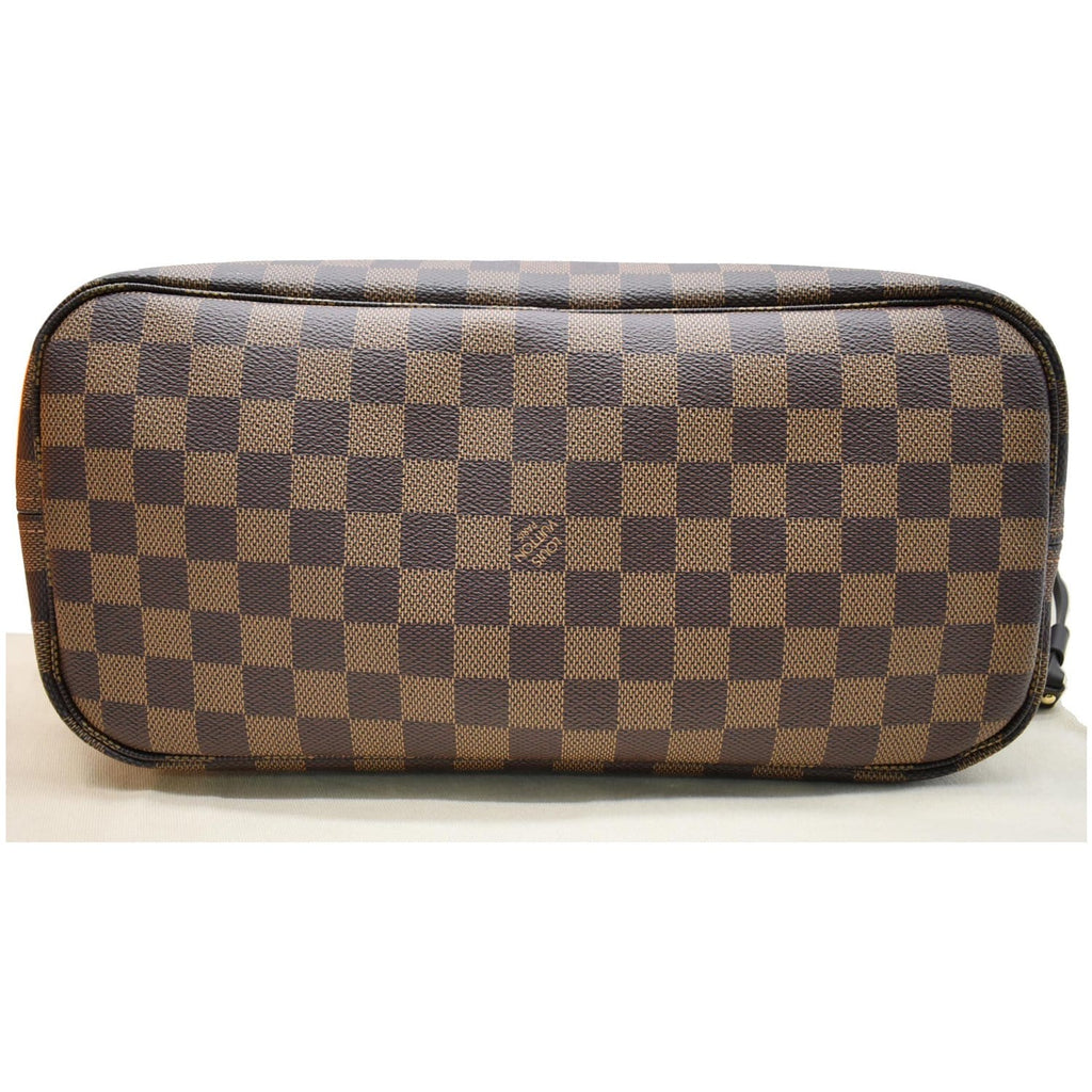 LOUIS VUITTON Neverfull MM Damier Ebene Tote Bag Brown