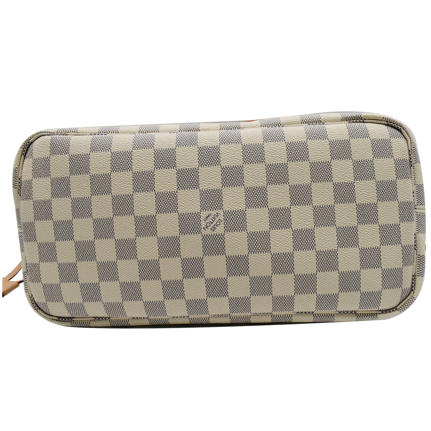 LOUIS VUITTON Neverfull MM Damier Azur Tote Bag Rose Ballerine