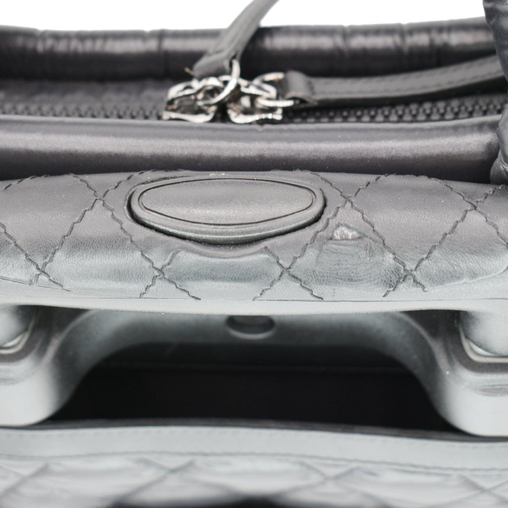 CHANEL Coco Cocoon Quilted Nylon Trolley Rolling Bag Black