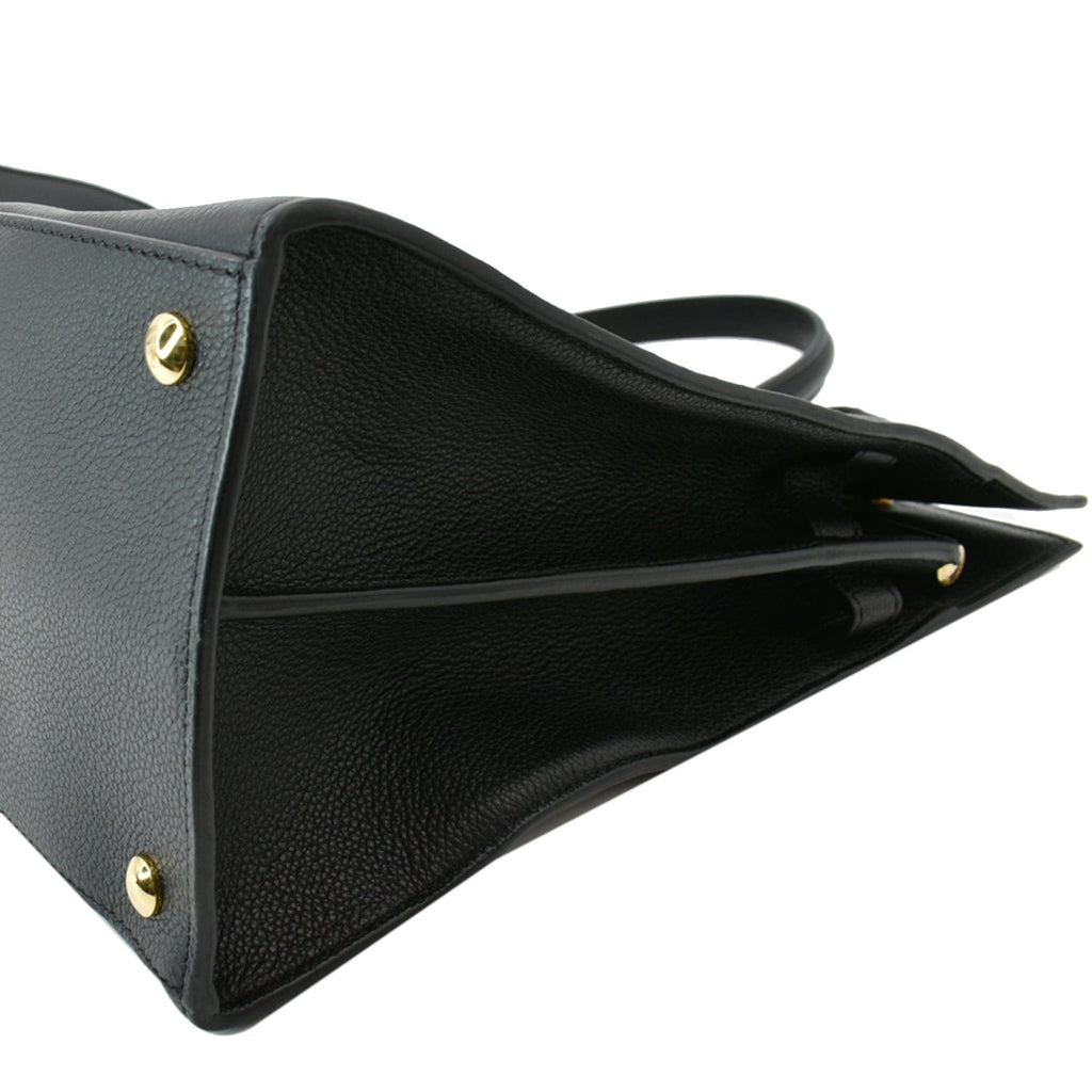 BURBERRY Large Title Leather Tote Bag Black