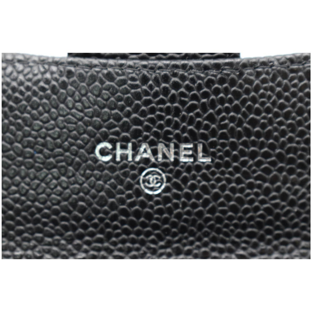 CHANEL CC Classic Small Flap Caviar Leather Card holder Black
