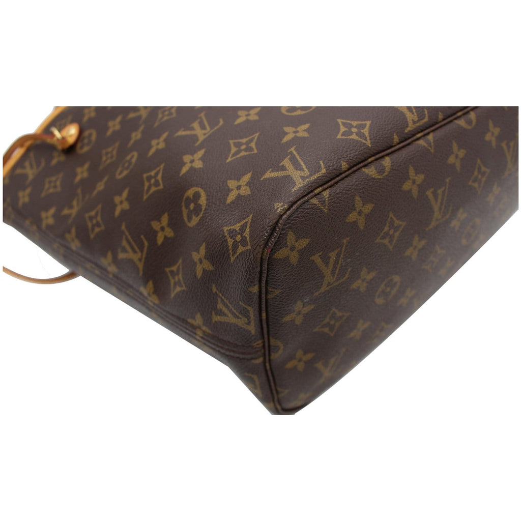 LOUIS VUITTON Neverfull MM Monogram Canvas Tote Bag Brown