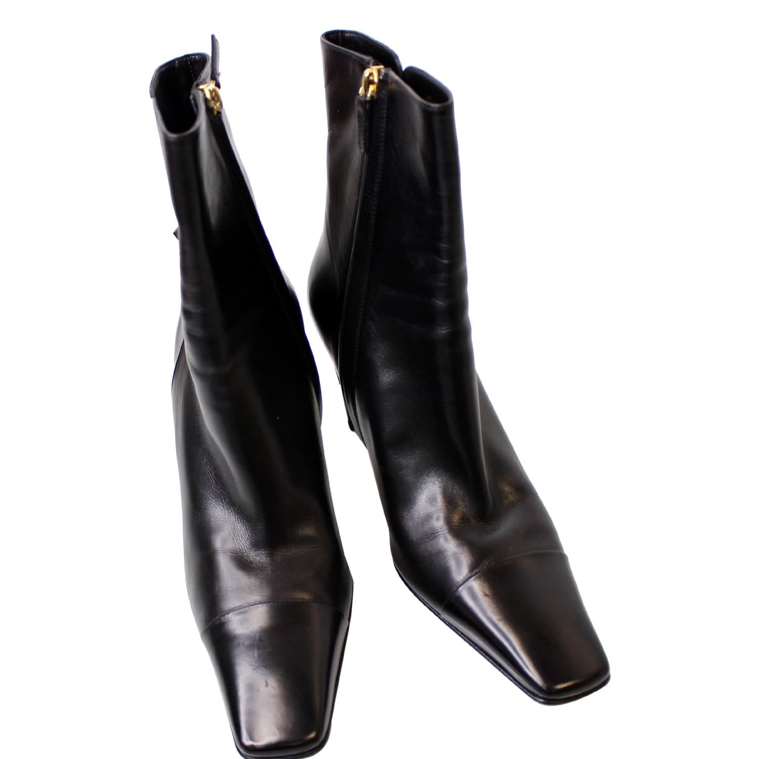 CHANEL Ankle Leather Zip Boots Black US 9.5 - 20% OFF