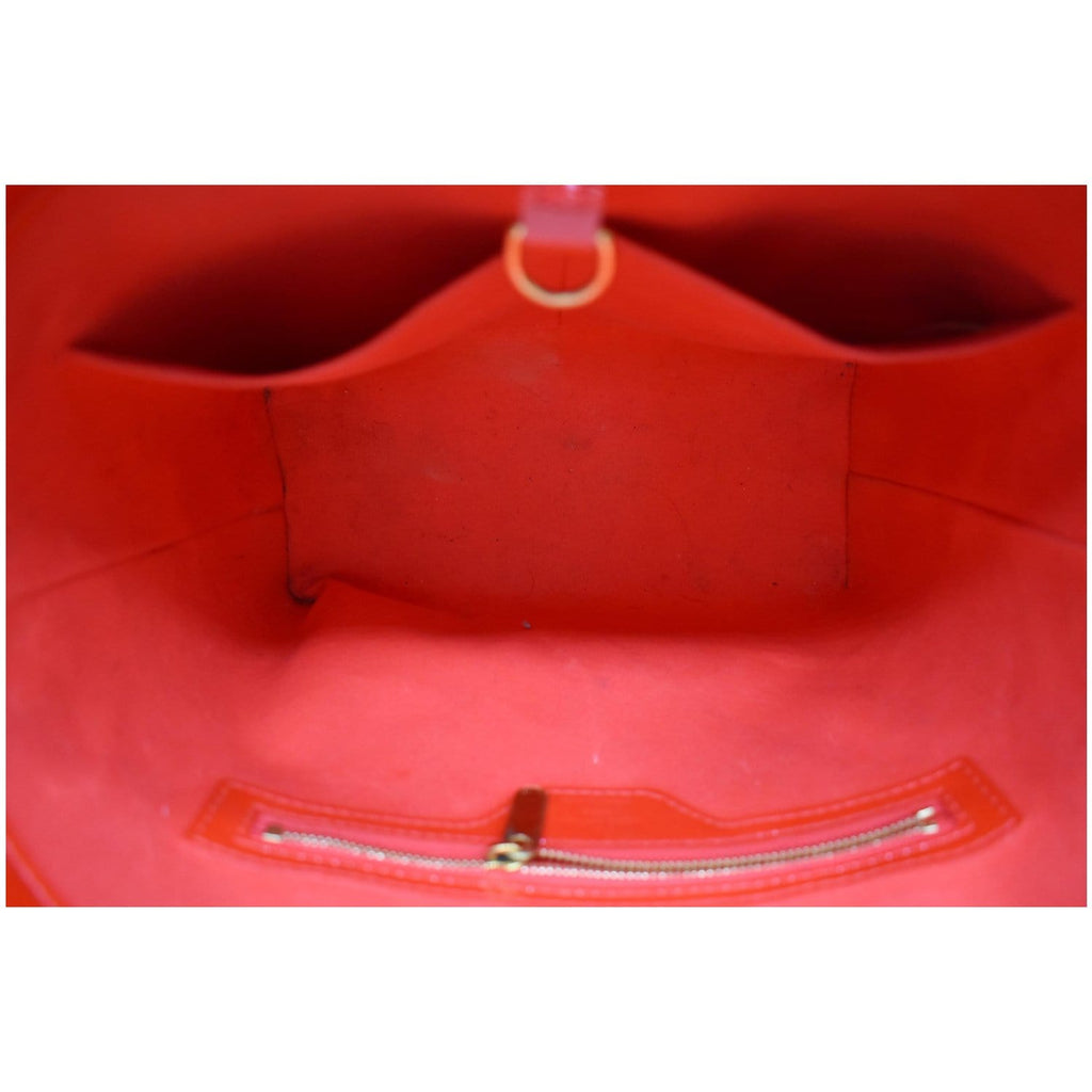 LOUIS VUITTON Avalon MM Monogram Vernis Shoulder Tote Bag Rouge Grenadine
