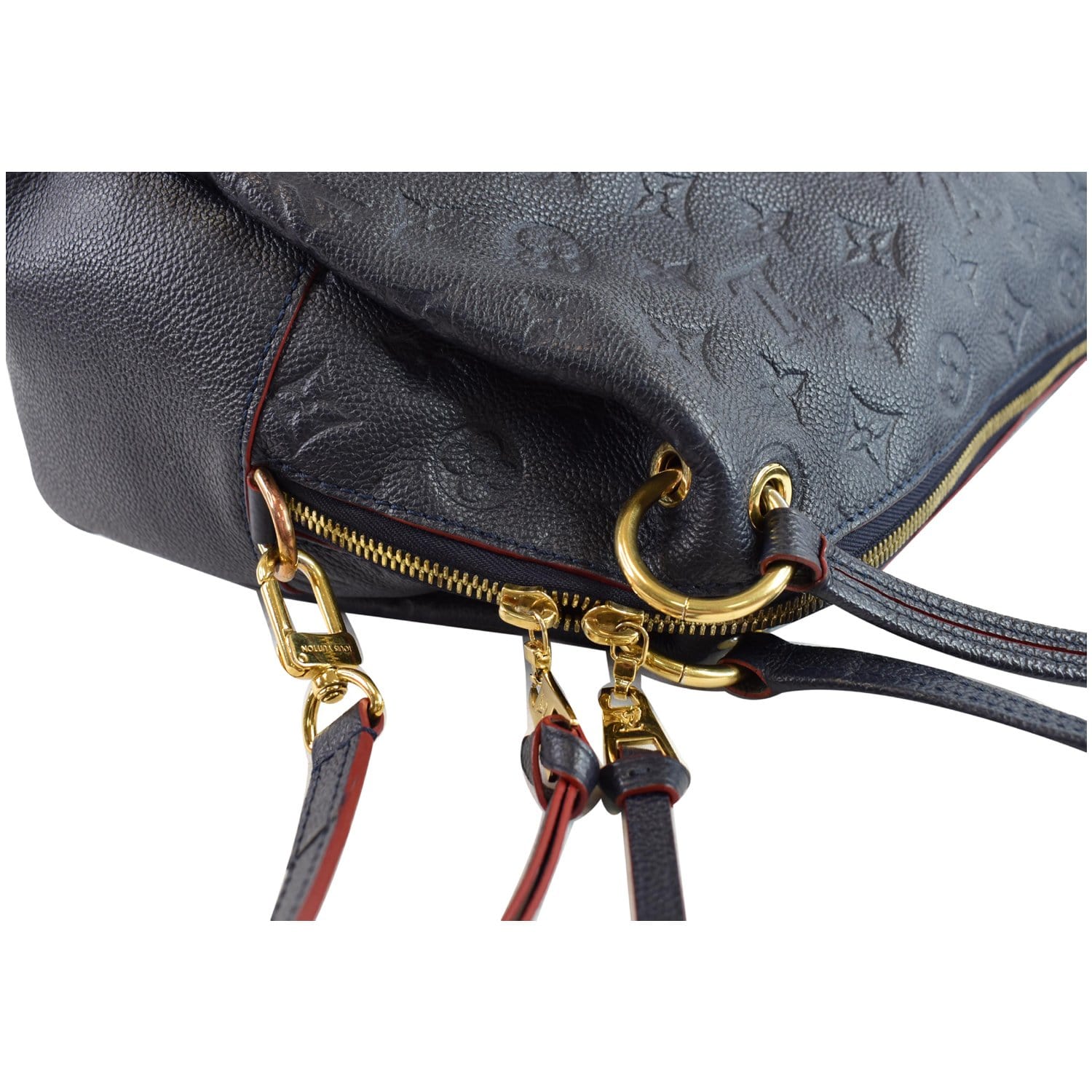 LOUIS VUITTON Ponthieu PM Empreinte Leather Shoulder Bag Blue