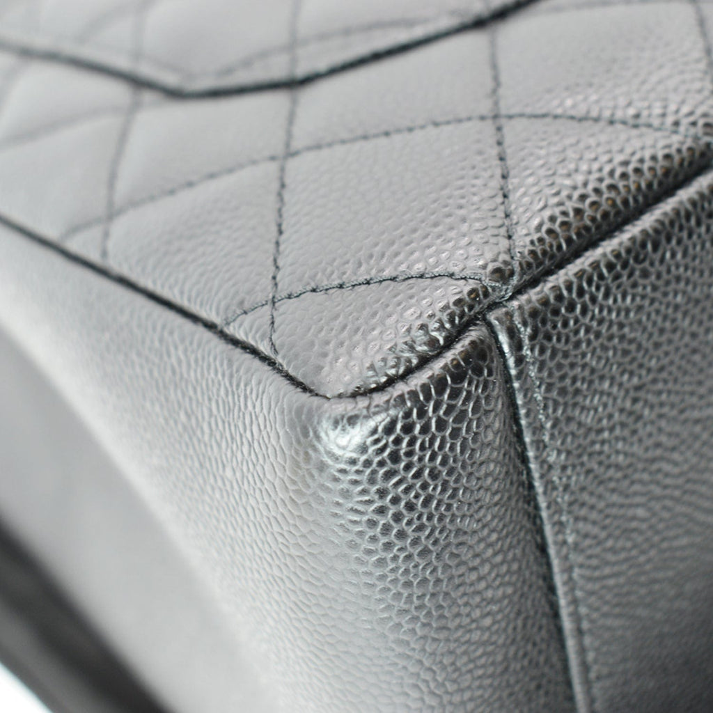 CHANEL Grand Shopping GST Caviar Leather Tote Bag Black
