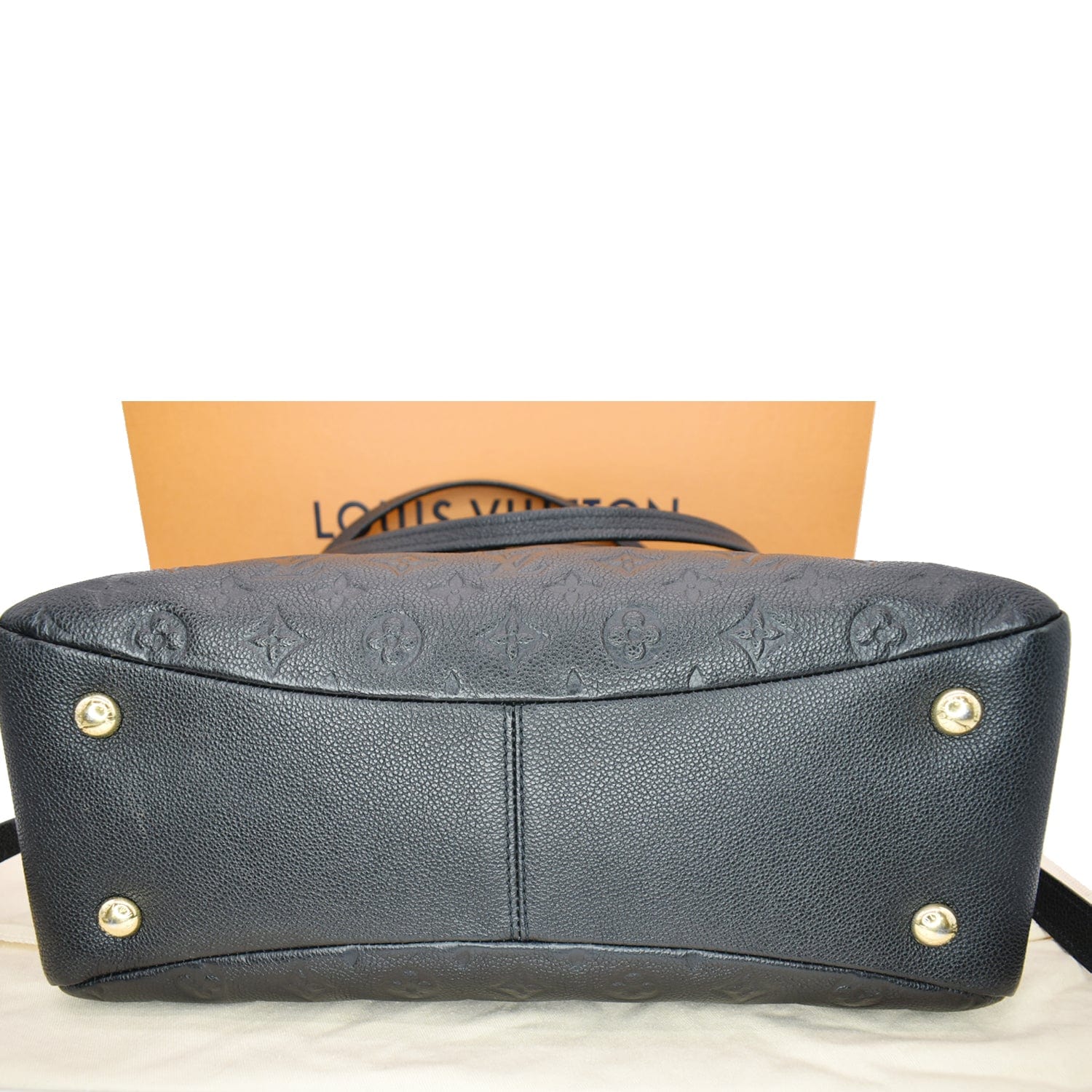 LOUIS VUITTON Ponthieu PM Empreinte Leather Shoulder Bag Black