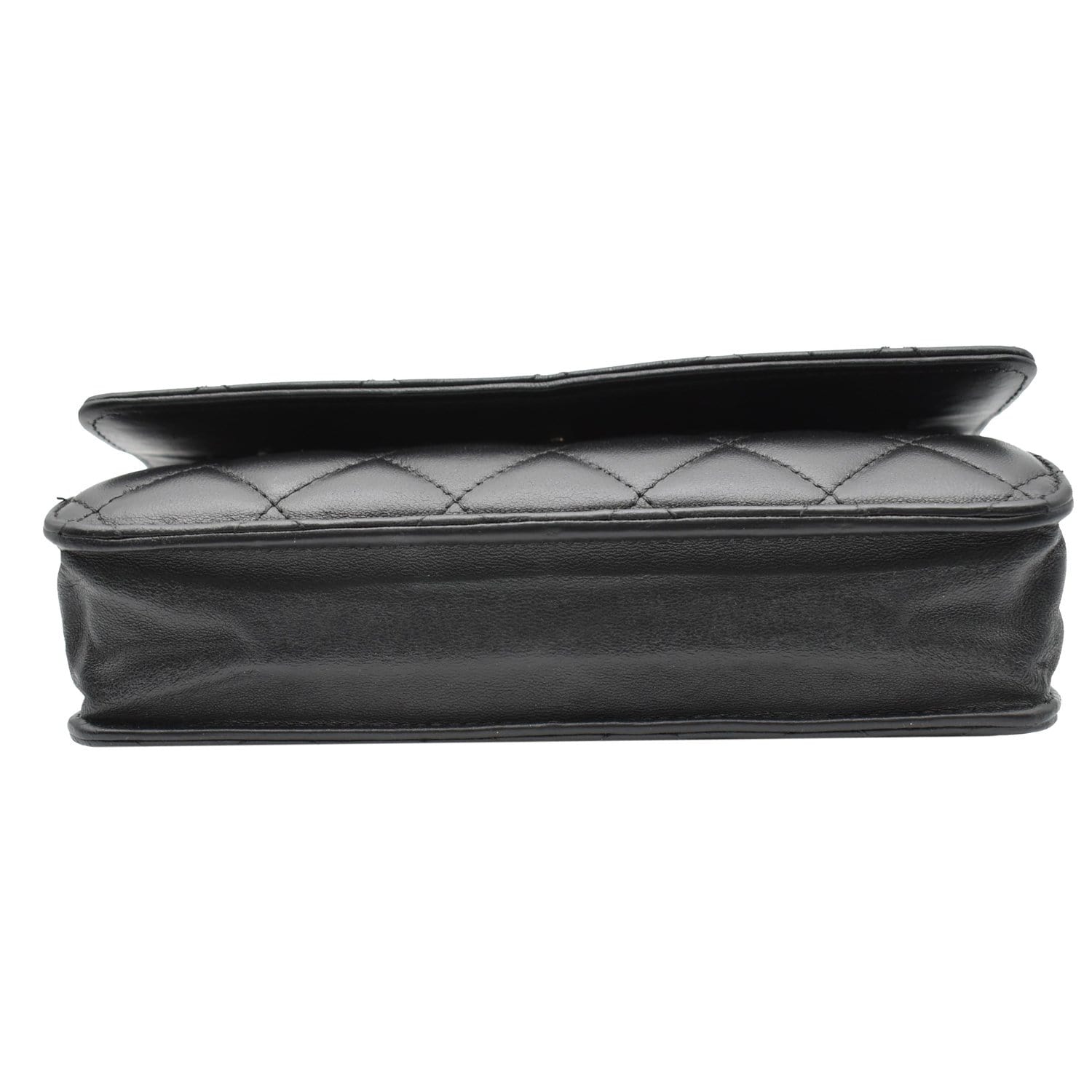 CHANEL WOC Lambskin Leather Chain Crossbody Bag Black