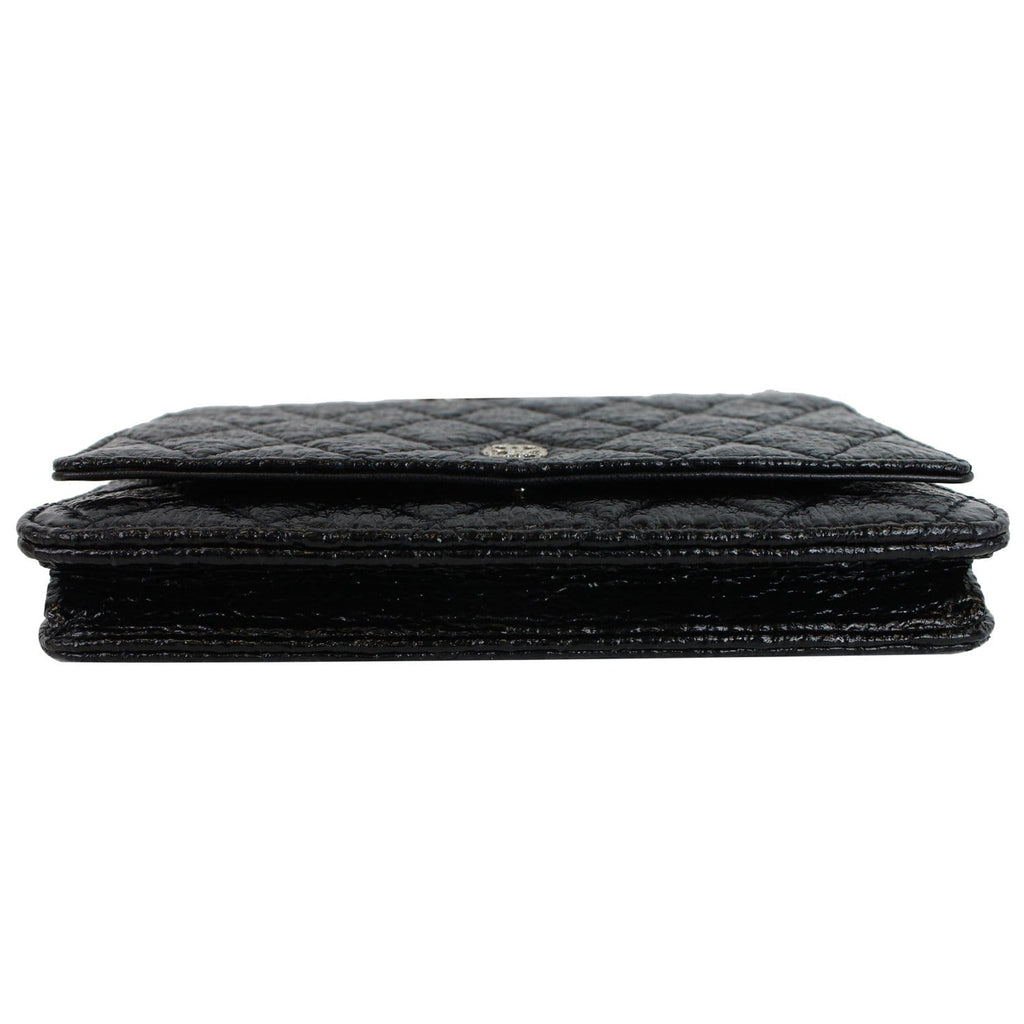 CHANEL CC Aged Lambskin Wallet on Chain WOC Crossbody Bag Black