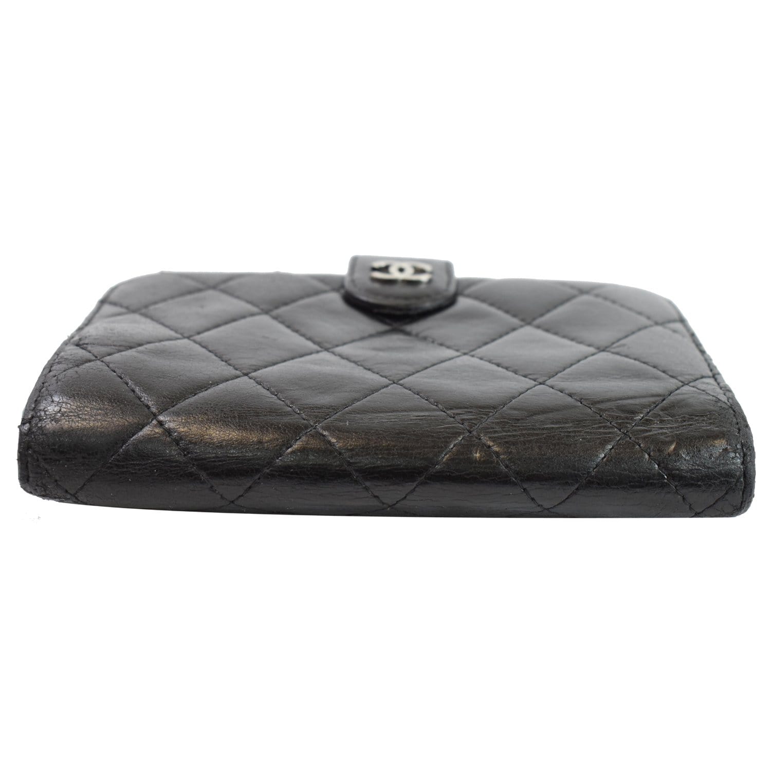 CHANEL CC Lambskin Leather Bifold Wallet Black