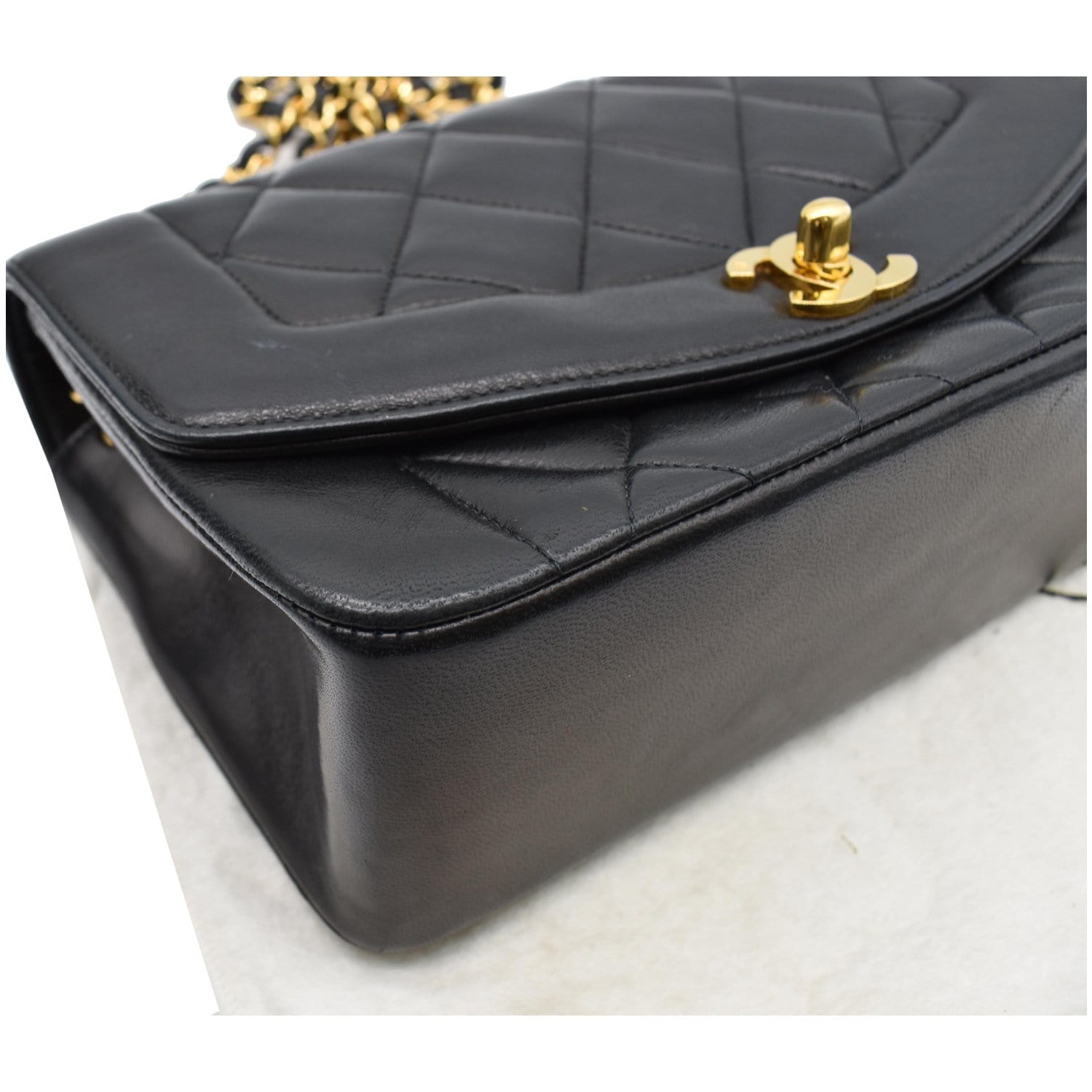 CHANEL Diana Flap Bag Quilted Leather Shoulder Bag Black