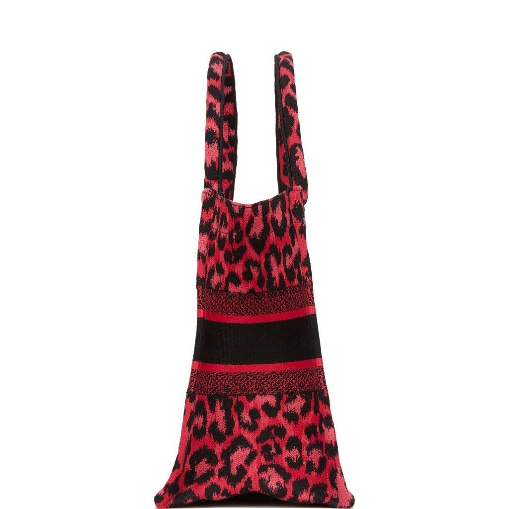 Christian Dior Book Tote Fuchsia Leopard Canvas