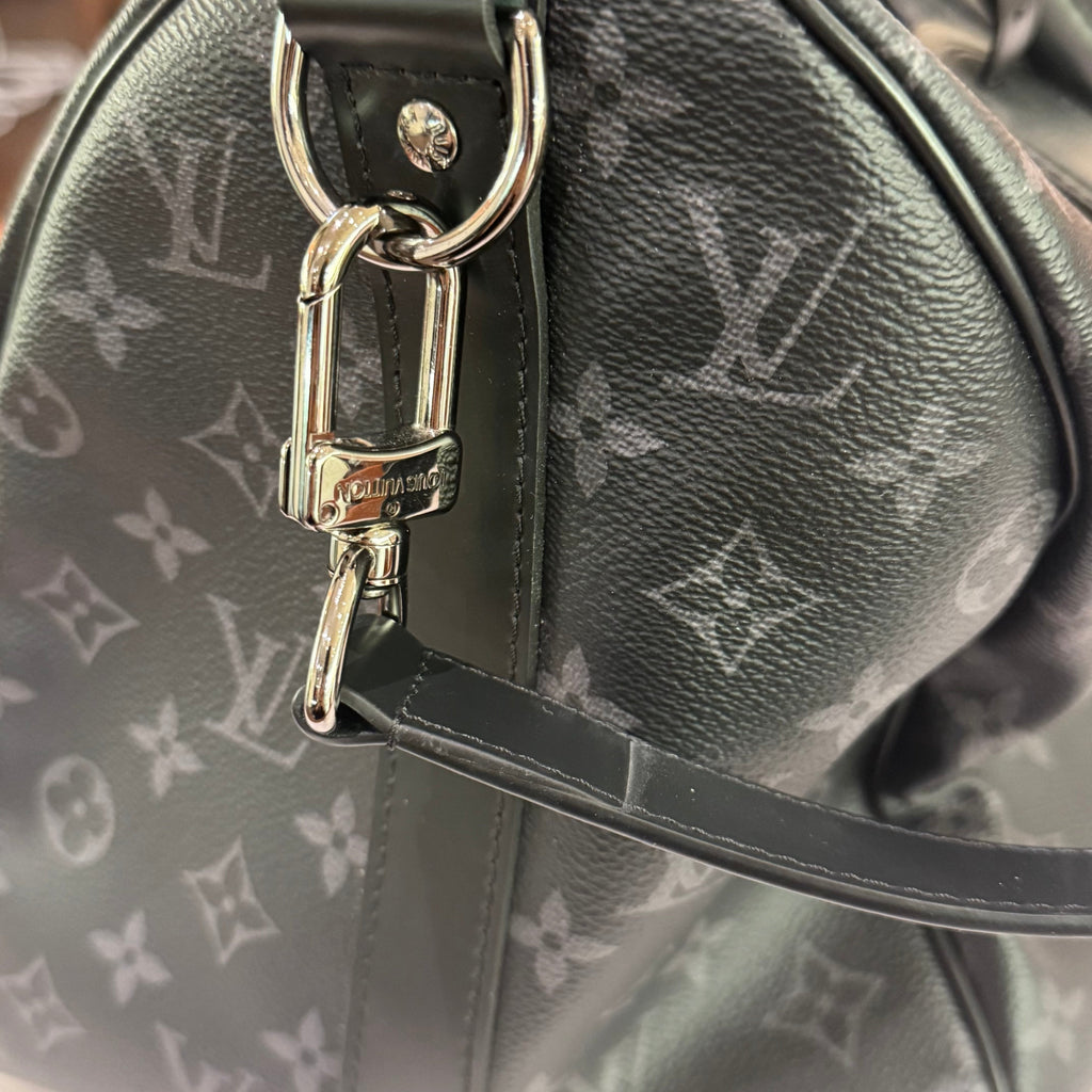 LOUIS VUITTON KEEPALL 45 MONOGRAM MACASSAR BLACK CANVAS