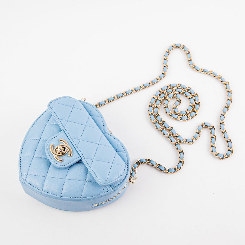 Chanel Heart Bag Mini Blue