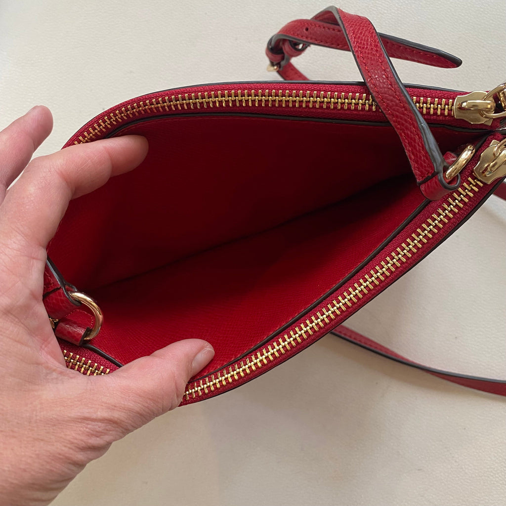COACH Double Zip Crossbody Red