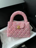 Chanel 24P Pink tweed kelly gold hardware