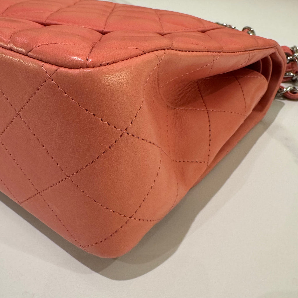 CHANEL CF CLASSIC FLAP BAG PINK LAMBSKIN