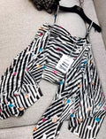 Chanel 24S Multicolor polka dot silk top