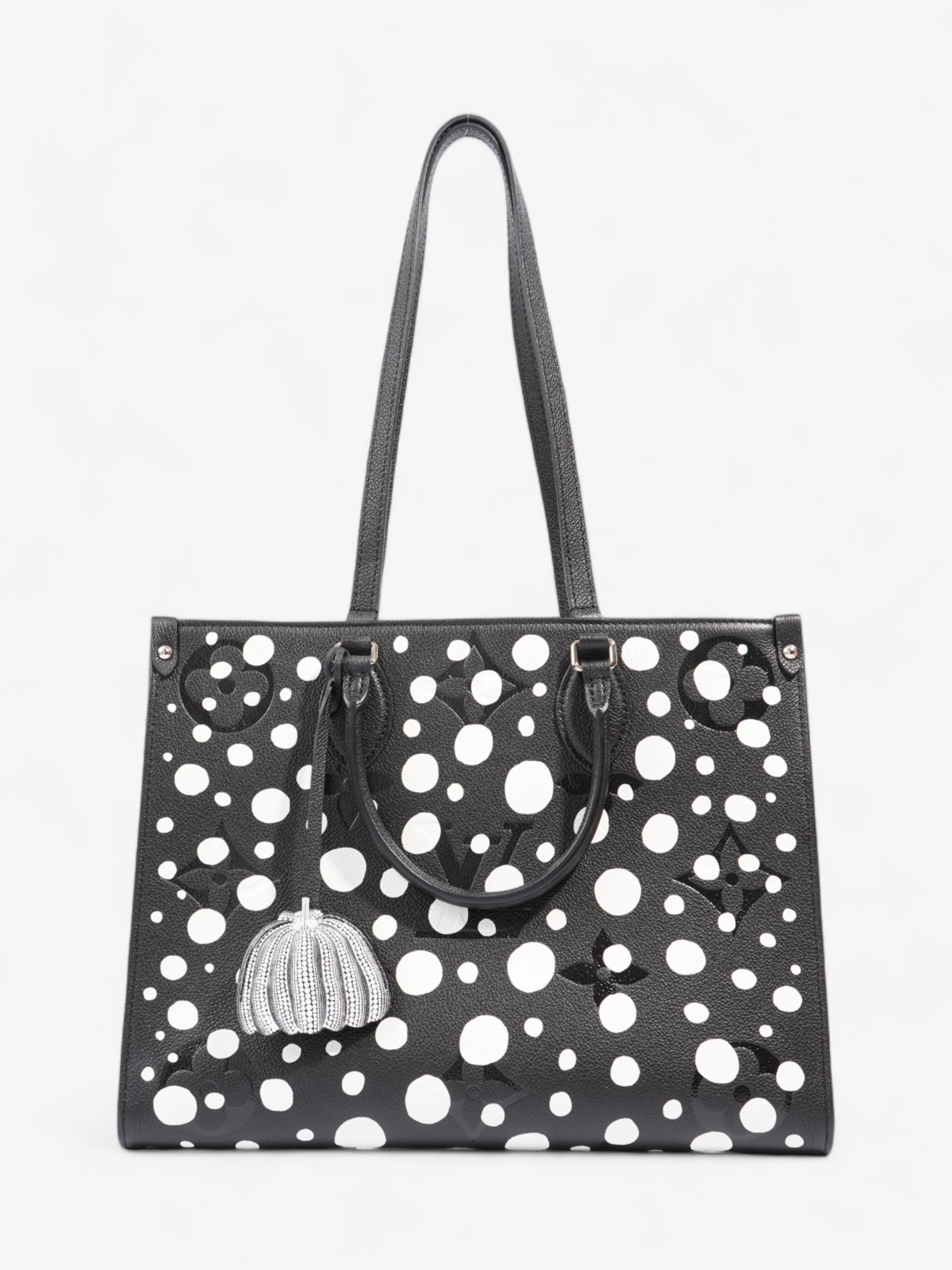 Louis Vuitton On The Go Yayoi Kusama Tote Black / White Empreinte Leather MM