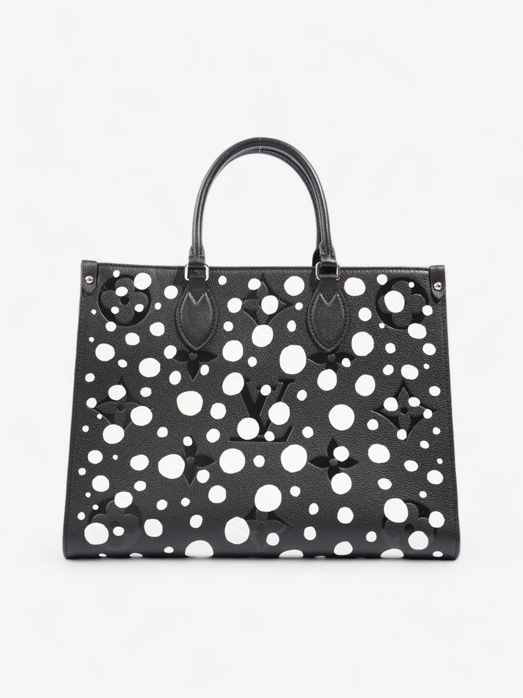 Louis Vuitton On The Go Yayoi Kusama Tote Black / White Empreinte Leather MM