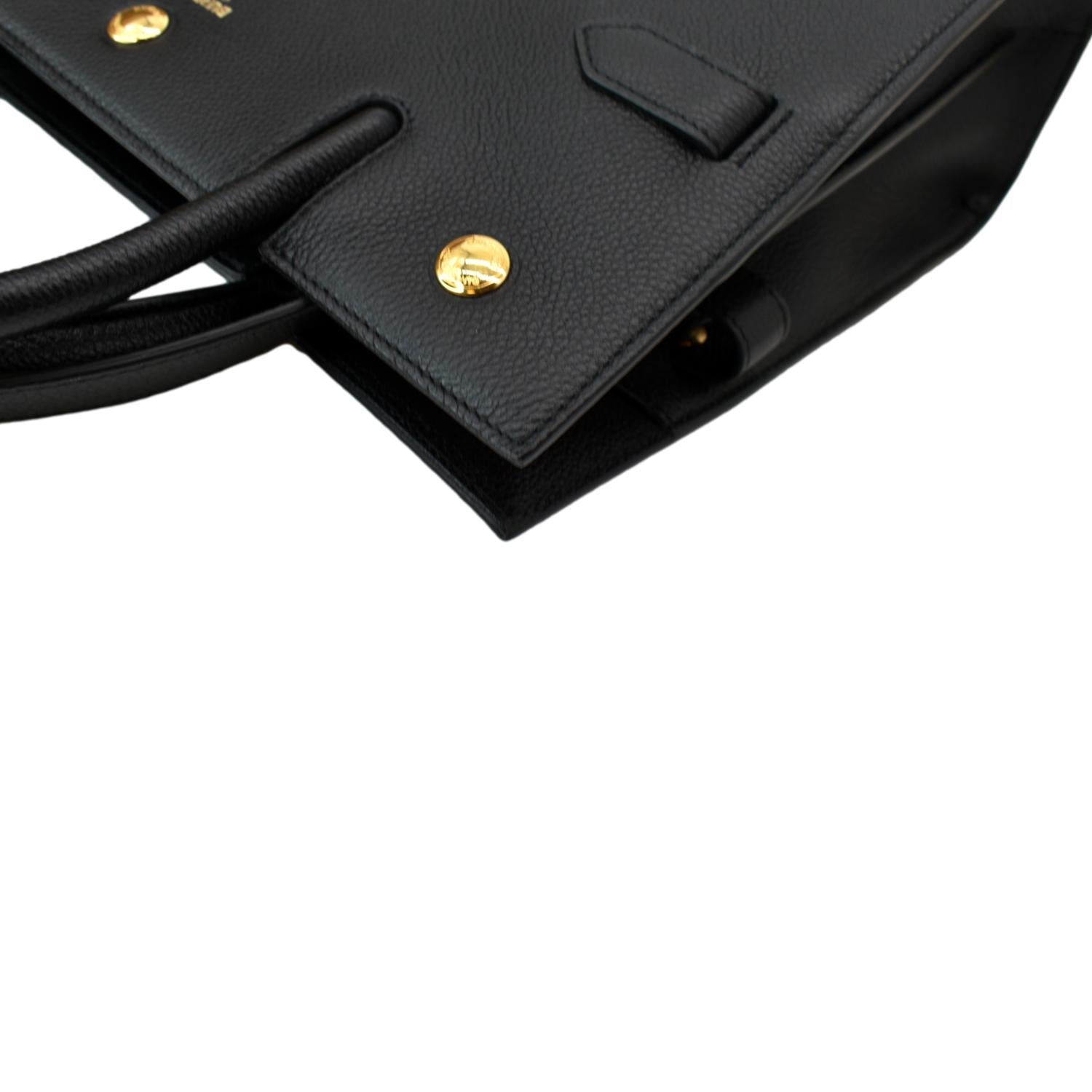 BURBERRY Title Leather Tote Bag Black