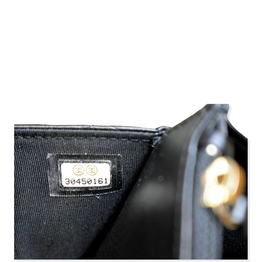 CHANEL Trendy CC Lambskin Leather Wallet On Chain Crossbody Bag Black