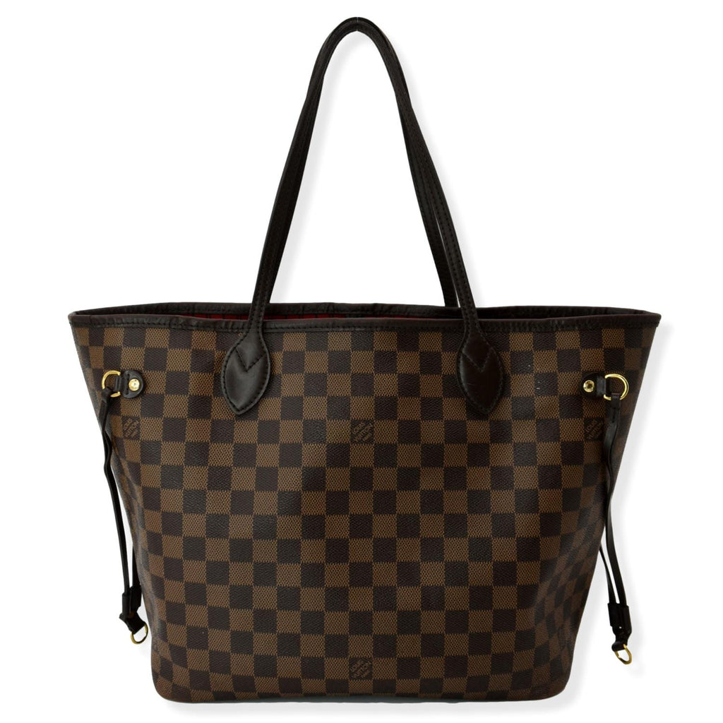 LOUIS VUITTON Neverfull MM Damier Ebene Shoulder Tote Bag Brown