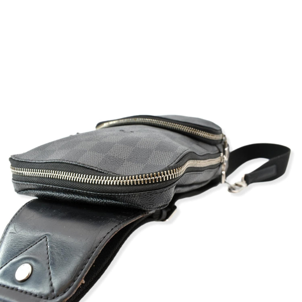 LOUIS VUITTON Avenue Sling Damier Graphite Backpack Bag Black