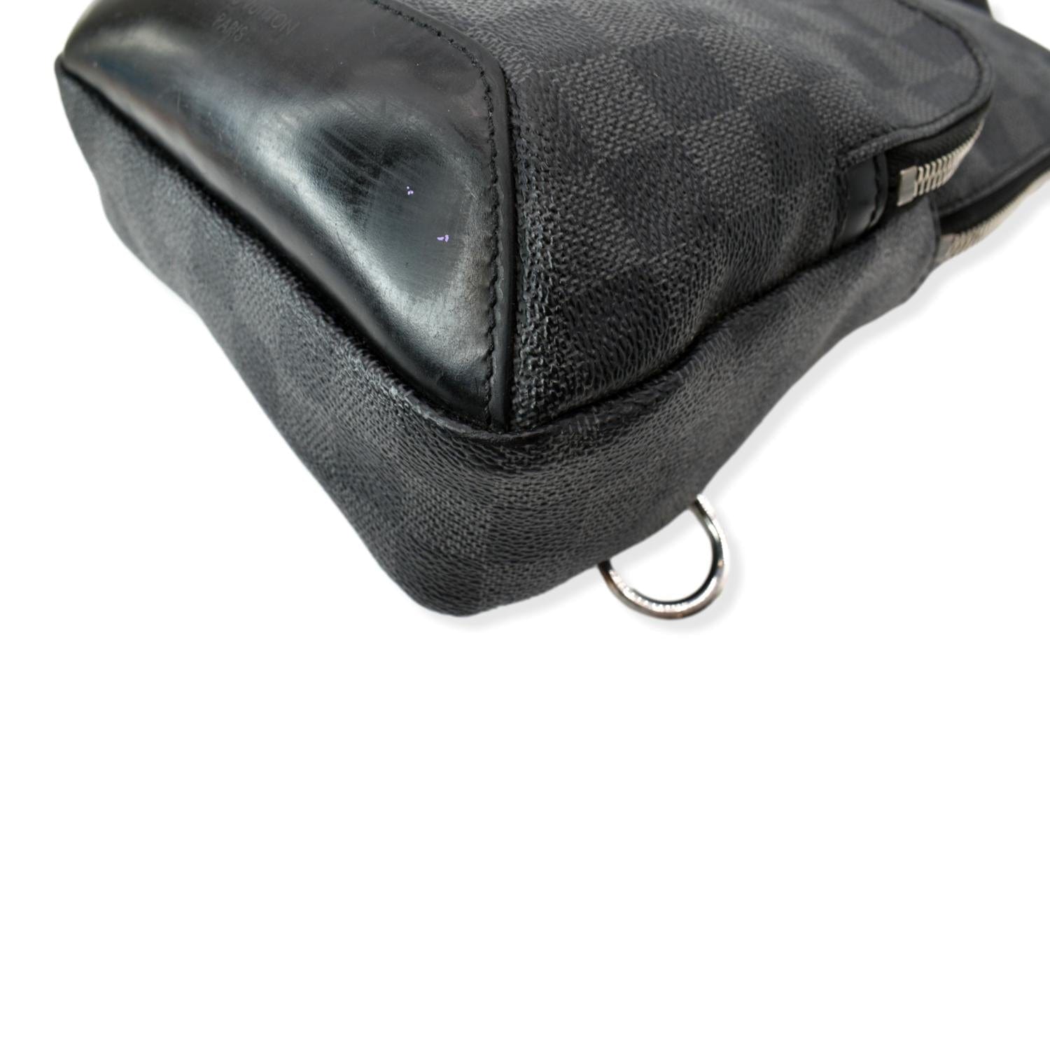 LOUIS VUITTON Avenue Sling Damier Graphite Backpack Bag Black