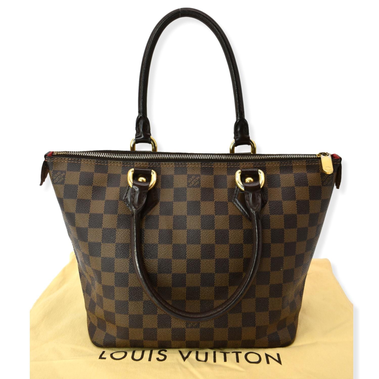 LOUIS VUITTON Saleya PM Damier Ebene Tote Shoulder Bag Brown