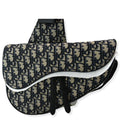 CHRISTIAN DIOR Saddle Oblique Jacquard Crossbody Bag Navy Grey