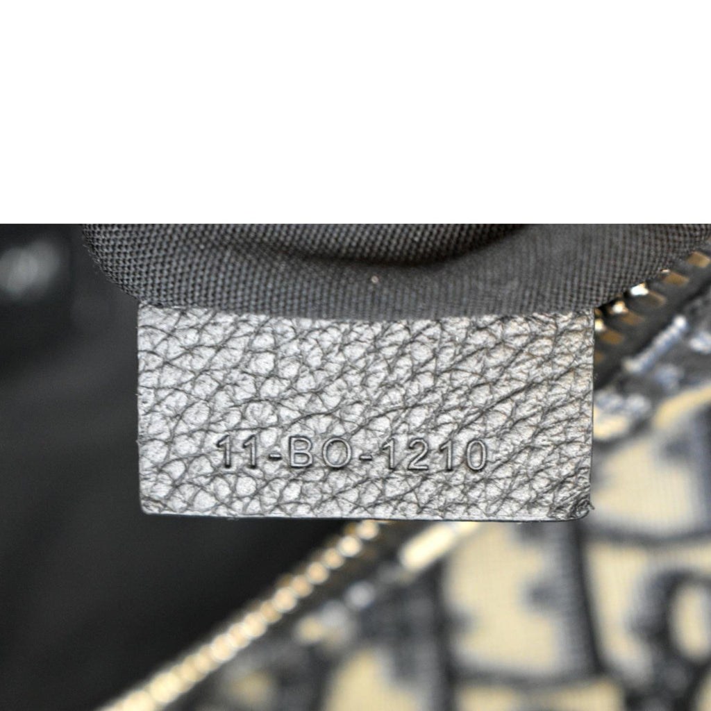 CHRISTIAN DIOR Saddle Oblique Jacquard Crossbody Bag Navy Grey