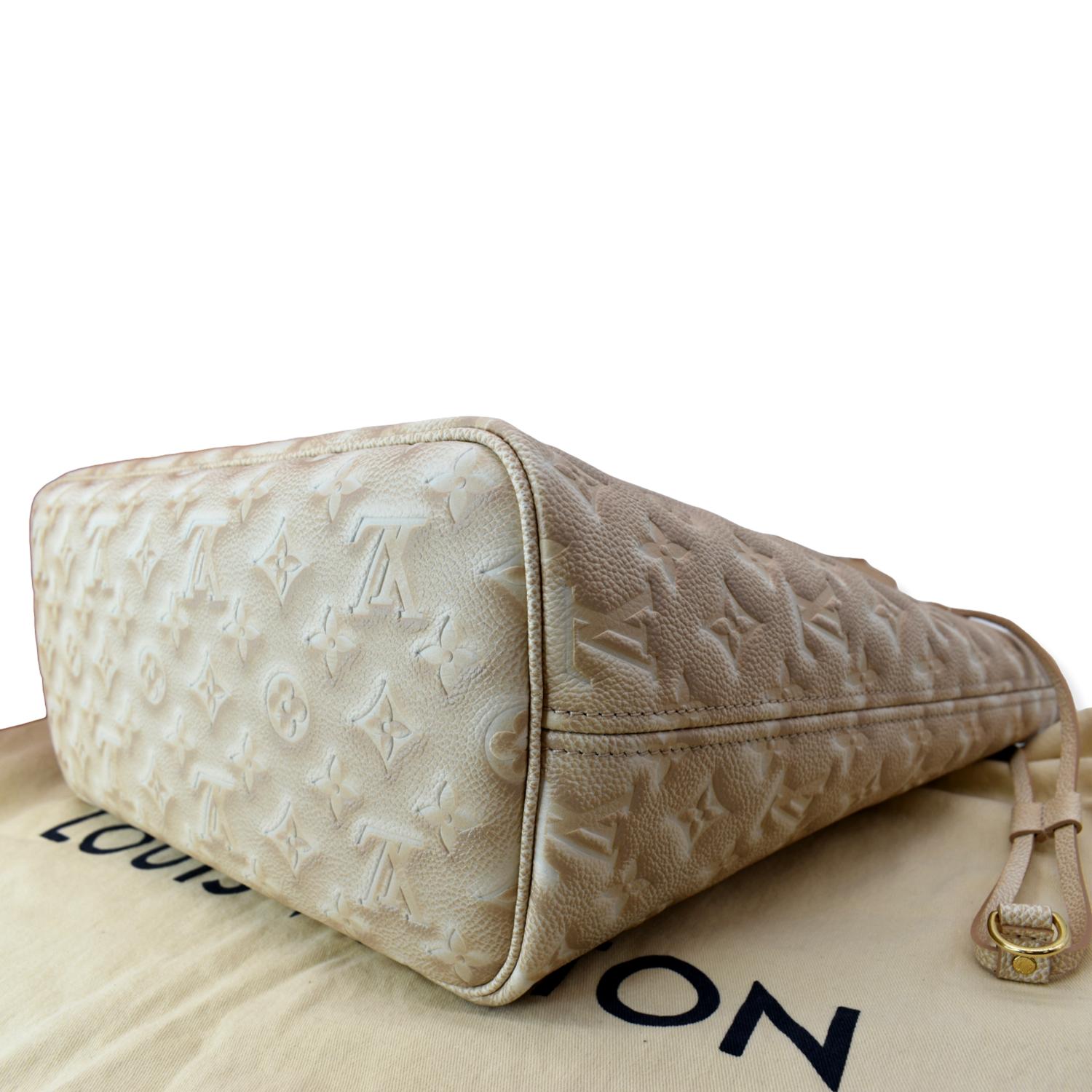 LOUIS VUITTON Stardust Neverfull MM Monogram Leather Tote Bag Pale Beige