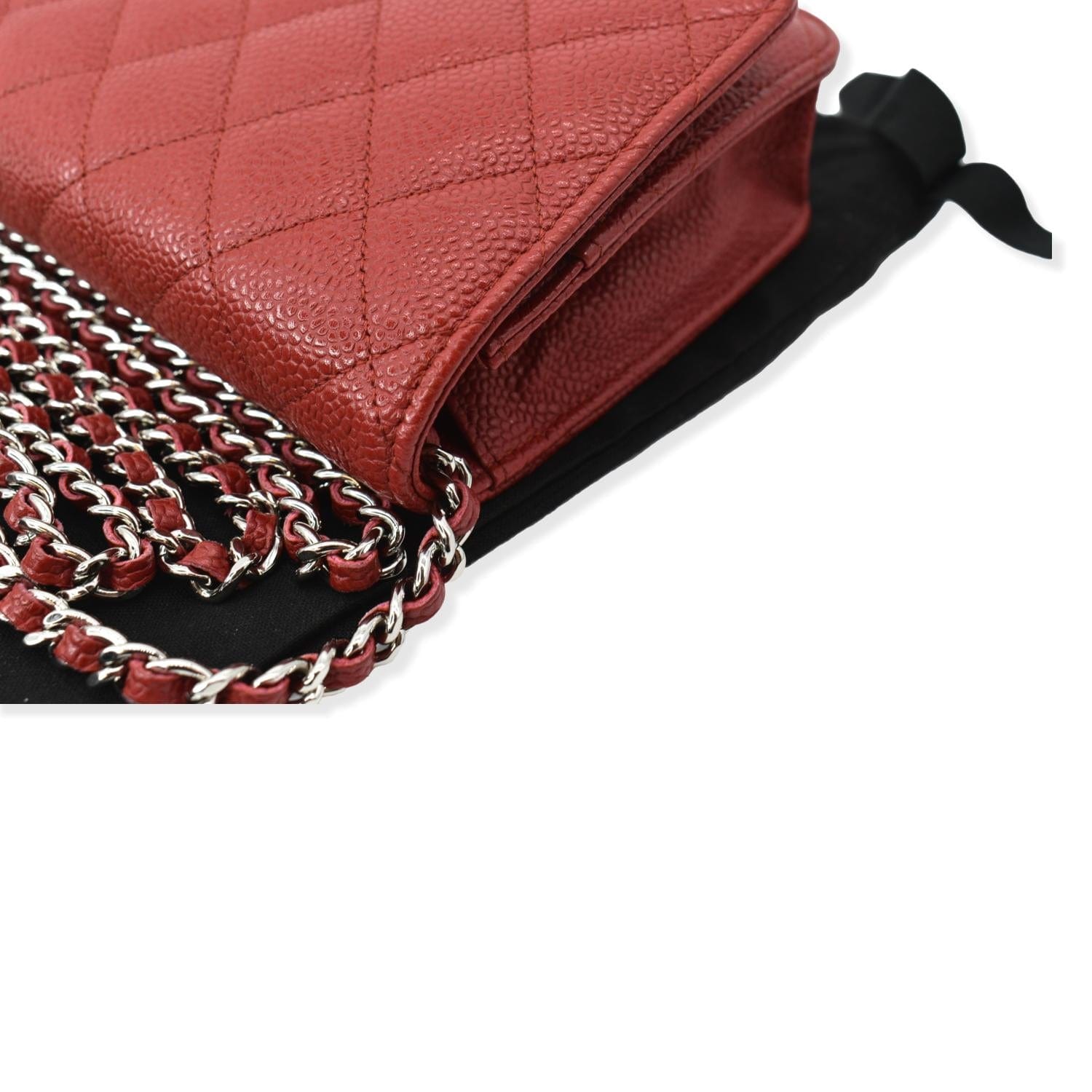 CHANEL CC WOC Caviar Leather Chain Crossbody Bag Red