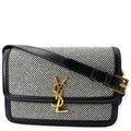 Yves Saint Laurent Solferino Medium Canvas and Leather Shoulder Bag White