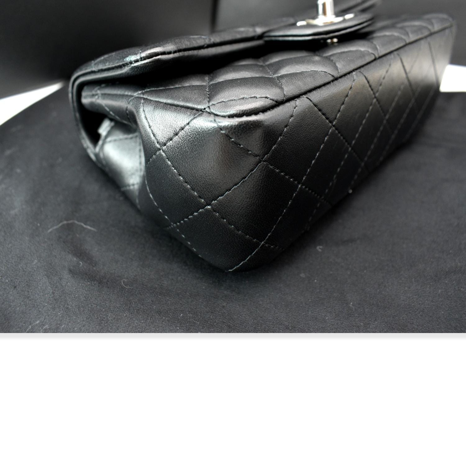 Chanel Classic Rectangle Flap Mini Lambskin Leather Crossbody Bag Black - Hot Deals