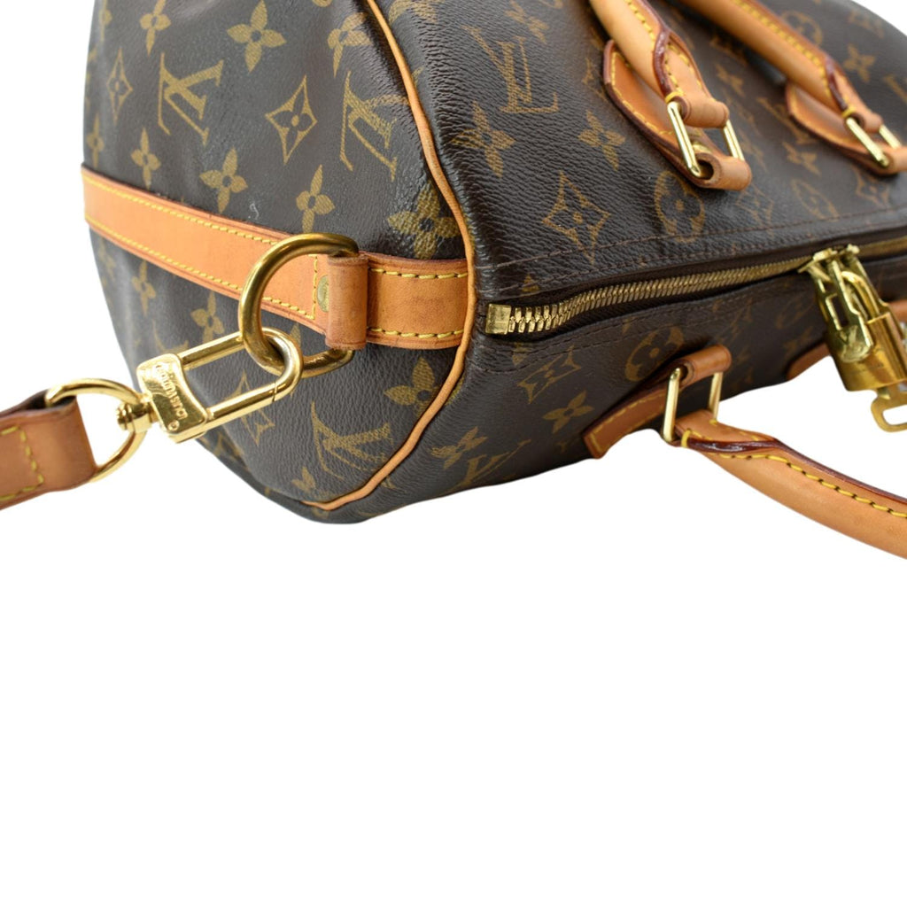 LOUIS VUITTON Speedy 30 Bandouliere Monogram Canvas Shoulder Bag Brown