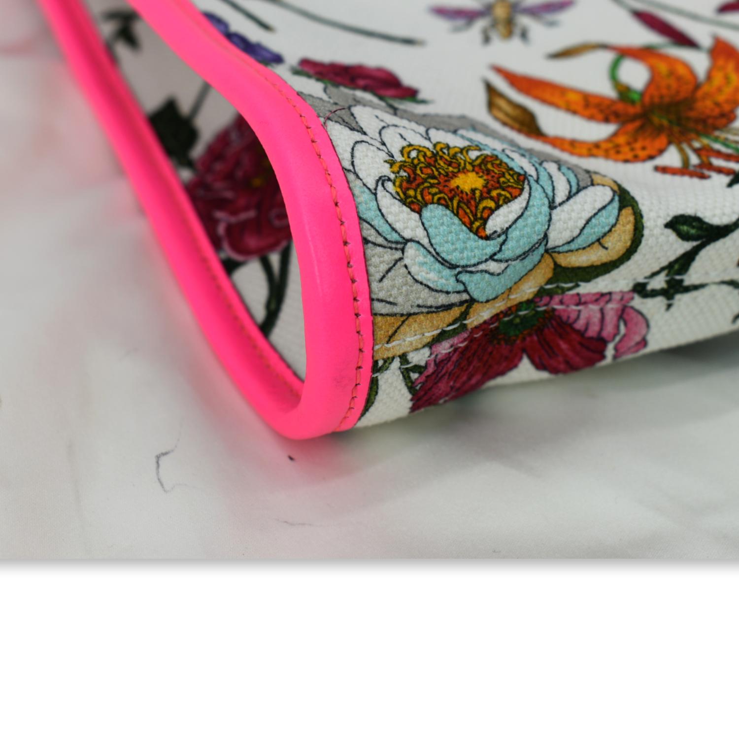 GUCCI Floral Rajah Large Canvas Leather Tote Bag Multicolor 537219