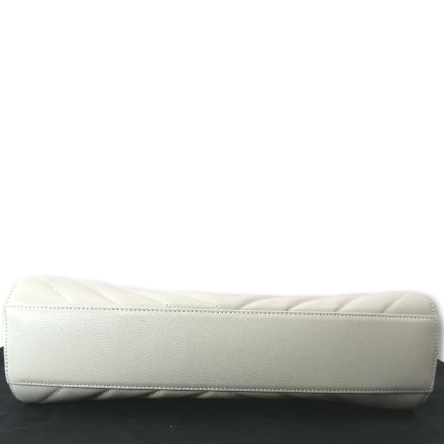YVES SAINT LAURENT Tribeca Medium Leather Shoulder Bag White