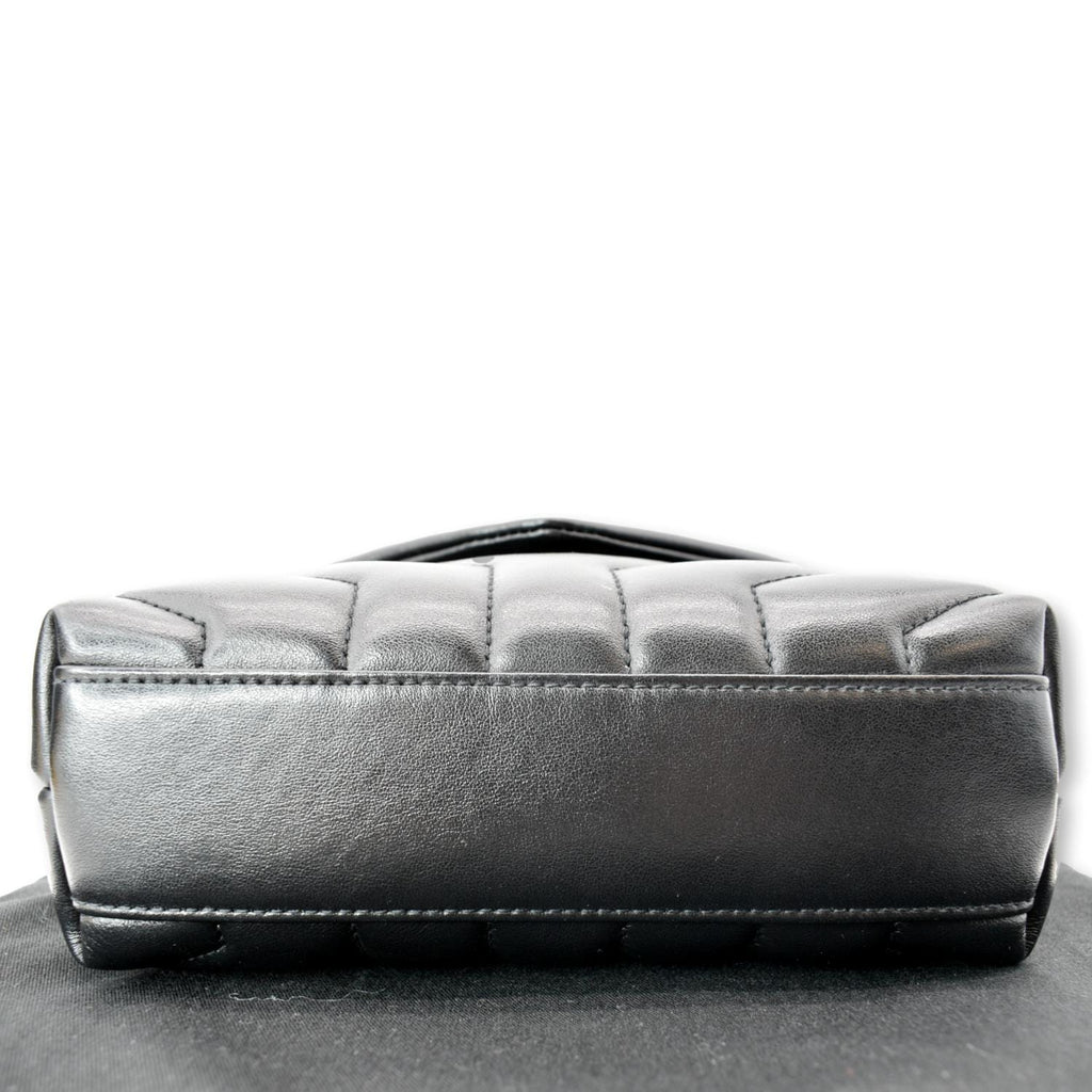YVES SAINT LAURENT Small Loulou Matelasse Leather Shoulder Bag Black
