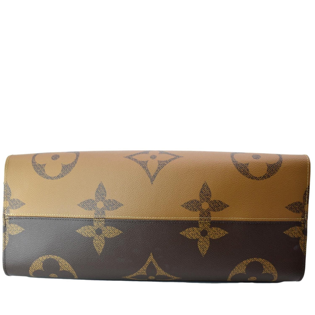 LOUIS VUITTON Onthego GM Giant Monogram Canvas Tote Shoulder Bag Brown