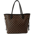 LOUIS VUITTON Neverfull MM Damier Ebene Tote Bag Brown
