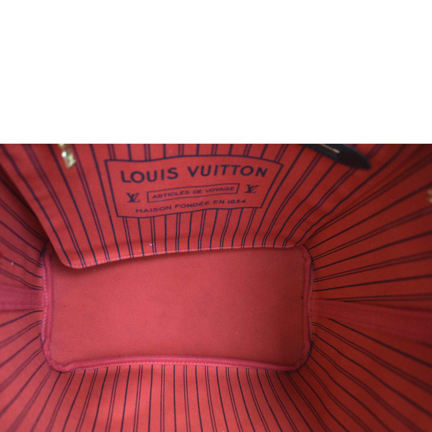 LOUIS VUITTON Neverfull MM Damier Ebene Tote Bag Brown