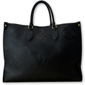 LOUIS VUITTON Onthego GM Monogram Empreinte Leather Tote Bag Black