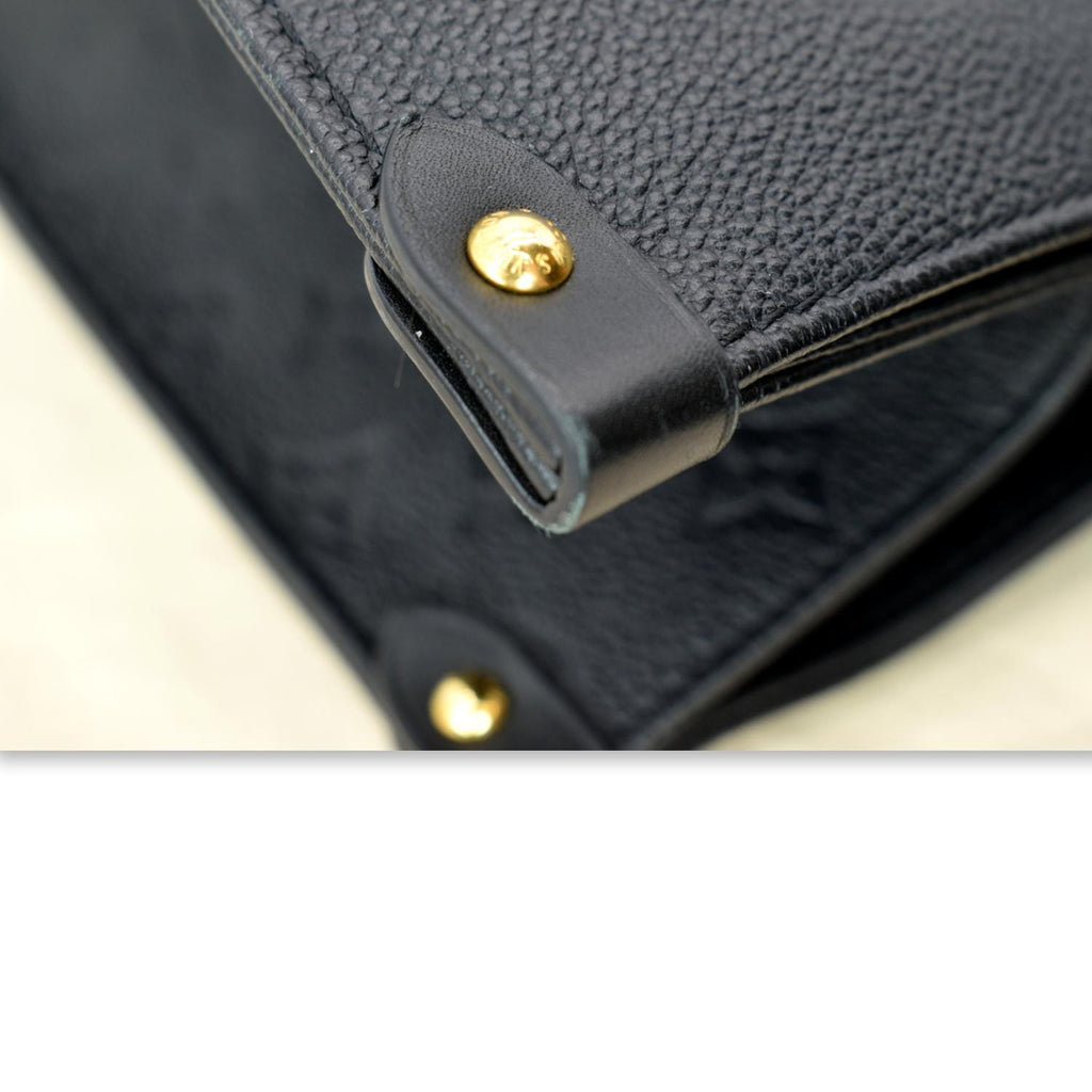 LOUIS VUITTON Onthego GM Monogram Empreinte Leather Tote Bag Black