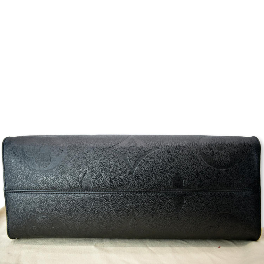 LOUIS VUITTON Onthego GM Monogram Empreinte Leather Tote Bag Black